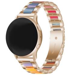 Strap-it Stahl Resin Rosa gold - Passend für Samsung Galaxy Watch 42mm - Armband für Smartwatch - Ersatzarmband Edelstahl - für Damen und Herren - Zubehör passend für Samsung Galaxy Watch 42mm von Strap-it
