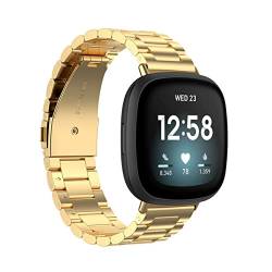Strap-it Stahlband Gold - Passend für Fitbit Versa 3 - Armband für Smartwatch - Ersatzarmband Edelstahl - für Damen und Herren - Zubehör passend für Fitbit Versa 3 von Strap-it