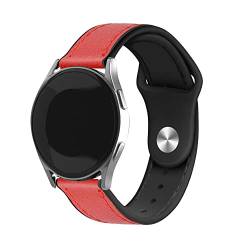 Strap-it leder-hybrid Rot - Passend für Samsung Galaxy Watch - Armband für Smartwatch - Ersatzarmband von Strap-it