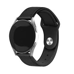 Strap-it leder-hybrid Schwarz - Passend für Samsung Galaxy Watch - Armband für Smartwatch - Ersatzarmband von Strap-it