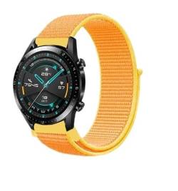 Strap-it nylon Gelb - Passend für Huawei Watch GT & GT 2-42mm - Armband für Smartwatch - Ersatzarmband - 42mm von Strap-it