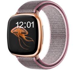 Strap-it nylon Rosa - Passend für Fitbit Versa 3 - Armband für Smartwatch - Ersatzarmband von Strap-it