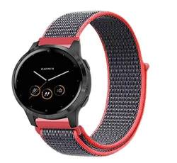 Strap-it nylon Schwarz, Rot, Mehrfarbig - Passend für Garmin Vivomove 3s - Armband für Smartwatch - Ersatzarmband von Strap-it