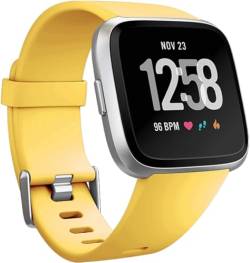 Strap-it silikon Gelb - Passend für Fitbit Versa 2 - Armband für Smartwatch - Ersatzarmband von Strap-it