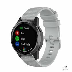 Strap-it silikon Grau - Passend für Garmin Vivomove 3s - Armband für Smartwatch - Ersatzarmband von Strap-it