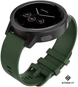 Strap-it silikon Grün - Passend für Garmin Vivomove 3s - Armband für Smartwatch - Ersatzarmband von Strap-it