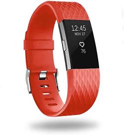 Strap-it silikon Rot - Passend für Fitbit Charge 2 - Armband für Smartwatch - Ersatzarmband von Strap-it