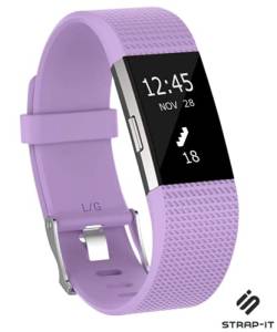 Strap-it silikon Violett - Passend für Fitbit Charge 2 - Armband für Smartwatch - Ersatzarmband von Strap-it