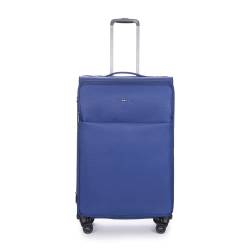 Stratic Light + Koffer Weichschale Reisekoffer Trolley Rollkoffer groß, TSA Kofferschloss, 4 Rollen, Erweiterbar, Größe L, Blau von Stratic