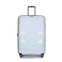 Stratic Straw + Hartschalen-Koffer Trolley Koffer groß Reisekoffer, nachhaltig, 4 Rollen, erweiterbar, TSA-Schloss (Größe L, Pastel blau) von Stratic