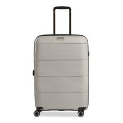 Stratic Straw + Hartschalen-Koffer Trolley Koffer groß Reisekoffer, nachhaltig, 4 Rollen, erweiterbar, TSA-Schloss (Größe M, beige) von Stratic
