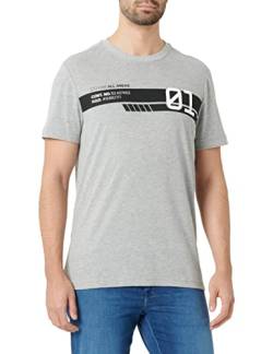 Street One MEN Herren D318448 Baumwollshirt, Stone Grey Melange, S von Street One MEN