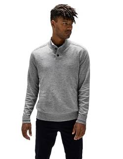 Street One MEN Herren LOS modern Basic Knit Troyer Strickpullover, Stone Grey Melange, Large von Street One MEN