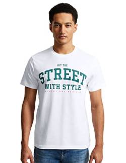 Street One MEN Kurzarmshirt im College Style Herren D319361 Weiß S von Street One MEN