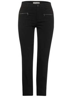 STREET ONE Damen 373591 Style Tilly Slim Fit Straight Leg Hose, Black, W34/L28 von Street One