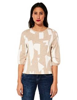 STREET ONE Damen A318985 T-Shirt 3/4 Arm, Buff Sand Melange, 36 von Street One