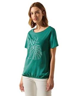 STREET ONE Damen A320186 Kurzarmshirt Bedruckt, Lagoon Green, 36 EU von Street One