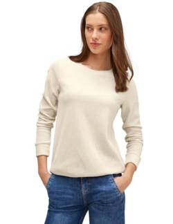 STREET ONE Damen A320683 Langarmshirt Gestreift, Smooth Sand beige, 38 von Street One