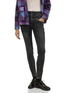 STREET ONE Damen A377052 Jeanshose Slim und High, Soft Black wash, 27W / 28L von Street One