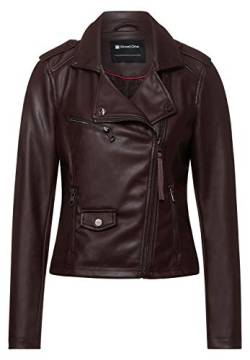 Street One Damen Fake-Lederjacke aus PU red Brown 42 von Street One