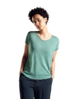 Street One Damen Glänzendes Kurzarmshirt cloudy aqua 38 von Street One