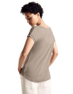 Street One Damen Glänzendes Kurzarmshirt safari beige 42 von Street One