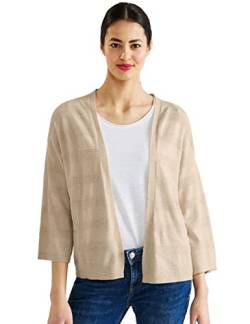 Street One Damen Strukturcardigan A253591, Light Smooth Sand Melange, 40 von Street One