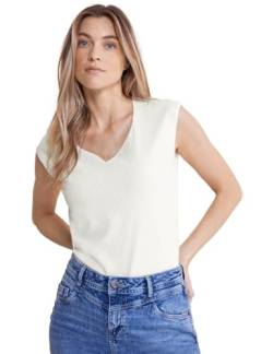 Street One Damen T-Shirt mit Herzausschnitt off white 44 von Street One