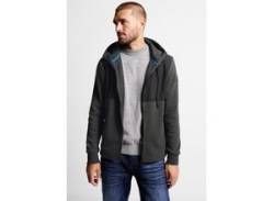 Sweatjacke STREET ONE MEN Gr. XL (54), grau (anthra grey melange) Herren Sweatjacken von Street One