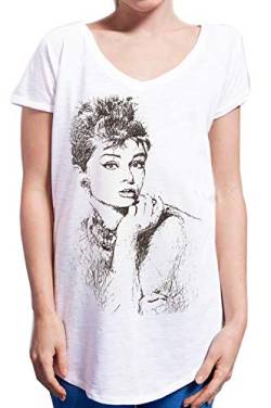 Audrey Hepburn 18-29 Urban Slub Lady Damen 100% Baumwolle Modell TSULSLB, T-Shirt, Weiß S-M von Street