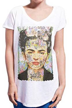 Street Frida Kahlo 18-30-4 Urban Slub Lady Damen 100% Baumwolle Modell TSULSLB, T-Shirt, Weiß S-M von Street