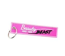 Streetculture BEAUTY AND HER BEAST DIE SCHÖNE UND IHR BIEST Nylon Jet Tag Schlüsselanhänger langlebig und robust - Accessories Zubehör Lanyard Schlüsselband Auto Tuning Girl von Streetculture