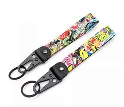 Streetculture JDM STICKERBOMB TUNING PERFORMANCE Nylon Jet Tag Schlüsselanhänger - Auto Garage Custom Car Accessories Zubehör Lanyard Schlüsselband Keychain von Streetculture