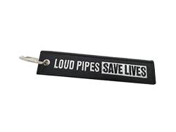 Streetculture LOUD PIPES SAVE LIVES Nylon Jet Tag Schlüsselanhänger langlebig und robust - Lanyard Schlüsselband Keychain von Streetculture