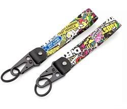 Streetculture STICKERBOMB JDM TUNING PERFORMANCE Nylon Jet Tag Schlüsselanhänger - Auto Garage Custom Car Accessories Zubehör Lanyard Schlüsselband Keychain von Streetculture