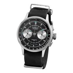 Strela Herren Armbanduhr mit Sea-Gull ST1901 Uhrwerk Chronograph Handaufzug Cosmos Panda 40mm von Strela