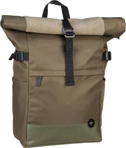 Strellson Canada Water Eddie Backpack LVF  in Oliv (15.2 Liter), Rolltop Rucksack von Strellson