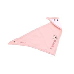 Striefchen® Baby Halstuch aus weicher Baumwolle mit Namen in Rosa - niedlicher Teddy - ideal als Babygeschenk von Striefchen