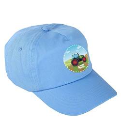 Striefchen® Blaues Basecap für Jungs mit eigenem Namen und Traktor von Striefchen