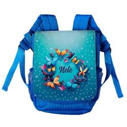 Striefchen® Kinder-Rucksack in Blau mit süßem Schmetterling Motiv und Wunschname von Striefchen