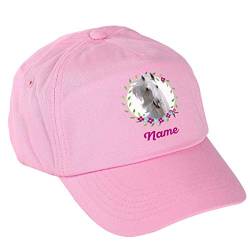 Striefchen® Rosa Basecap für Mädchen mit eigenem Namen und wunderschönen Pferd Motiv von Striefchen