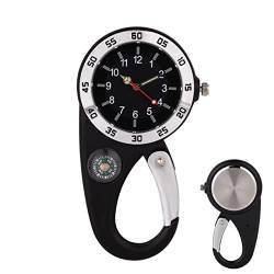 Stronrive Gürtelclip-Uhr | Quarz-Taschenuhr | Mit Kompass und Zahlen Rucksack Schlüsselanhänger Uhr wasserdichte Taschenuhr für Rucksack von Stronrive