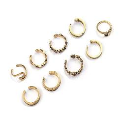 Sttiafay Boho-Totem-Muster Knöchel Zehenring Set Gelenk Stapelbare Zehenringe Stilvoll Offener Ring Fuß Zubehör Schmuck für Frauen und Mädchen (9 Stück) von Sttiafay