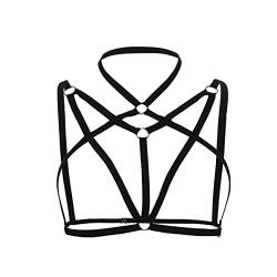 Sttiafay Sexy Offene Harness Bar Für Frauen Punk Körper Brustgurt Bikini BH Mehrschichtig Riemchen Accessoires FaschingSkostüm, Schwarz, Einheitsgröße von Sttiafay