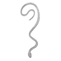 Sttiafay Silber Schlangen-Ear-Manschette Cz Cobra Wrap Ohrringe Clip Auf Ohr Nicht Durchbohrt Hypoallergene Ohrringe Persönlichkeit Crawler Ohrringe Schmuck Für Frauen Teenager Mädchen von Sttiafay