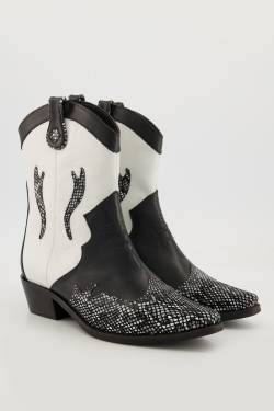 Cowboy-Stiefel, Damen, schwarz, Größe: 44, Polyester/Leder, Studio Untold von Studio Untold