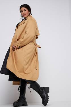 Große Größen 2-in-1 Trenchcoat mit Steppweste, Damen, braun, Größe: 42/44, Polyester/Synthetische Fasern, Studio Untold von Studio Untold