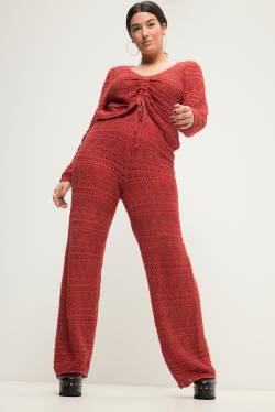 Große Größen Ajour-Strickhose, Damen, rot, Größe: 54/56, Baumwolle/Viskose, Studio Untold von Studio Untold