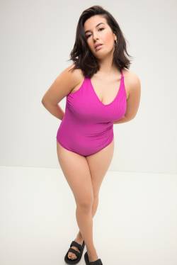 Große Größen Badeanzug, Damen, rosa, Größe: 42, Polyester, Studio Untold von Studio Untold