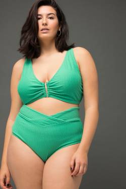 Große Größen Bikini-Slip, Damen, türkis, Größe: 50, Polyester, Studio Untold von Studio Untold